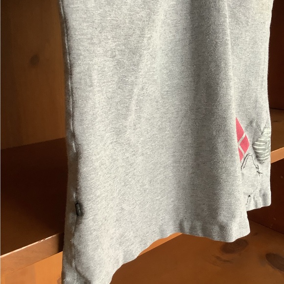 Oxygen Y2K Baby Tee Grey Fitted V-Neck Cap Sleeve Graphic Top Size M - Picture 5 of 10